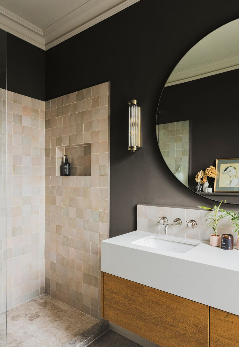 Black best sale paint bathroom