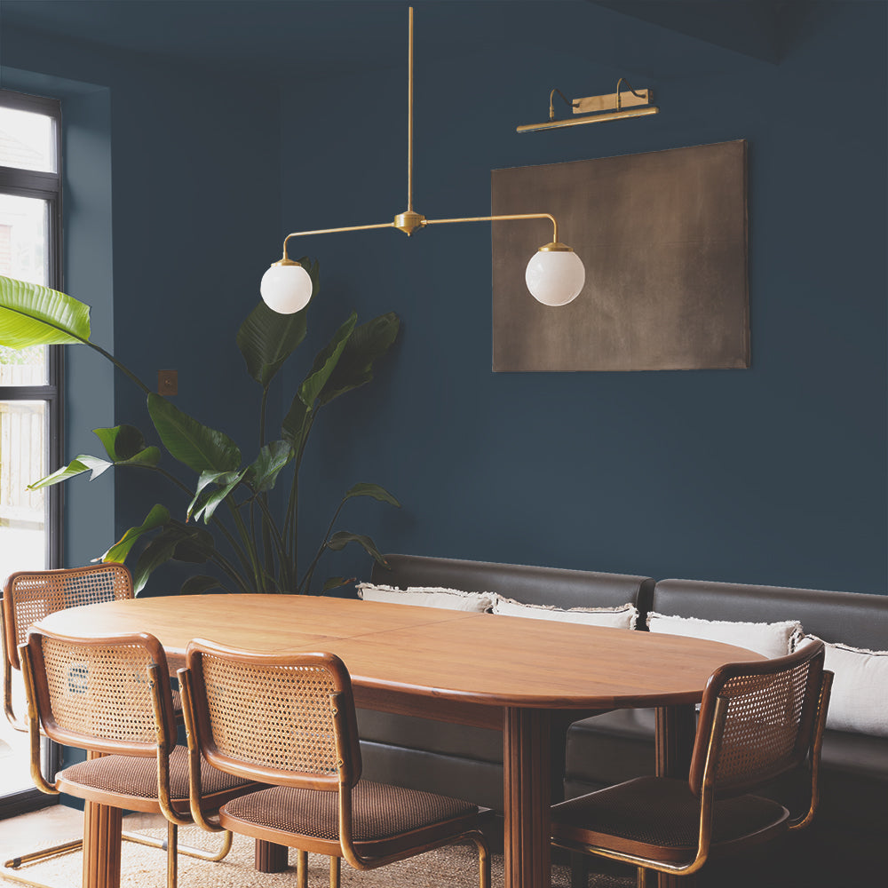 Dark Grey Blue paint called The Establishment by COAT Paints the eco friendly paint company