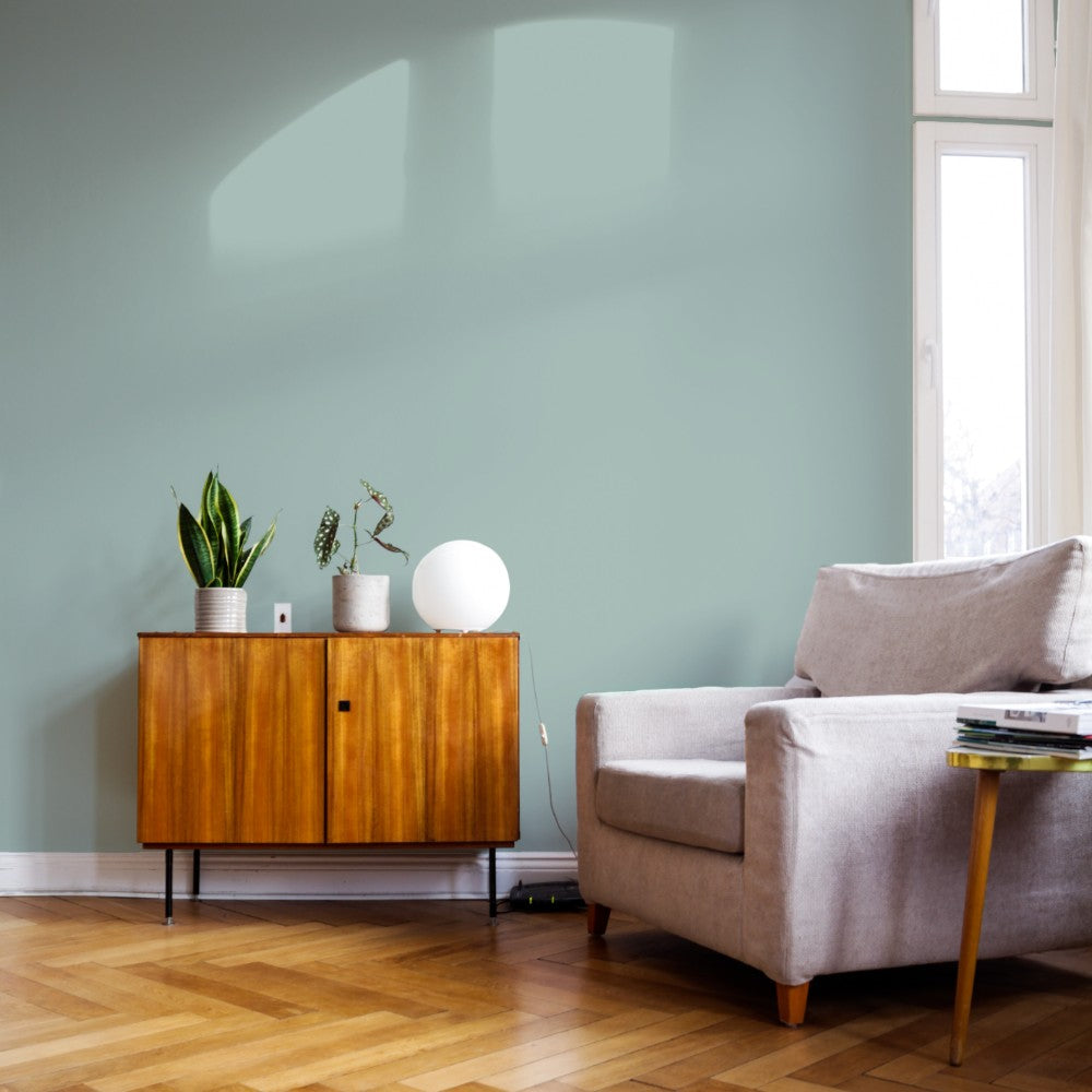 Dusty Teal paint called Hamilton by COAT Paints the eco friendly paint company