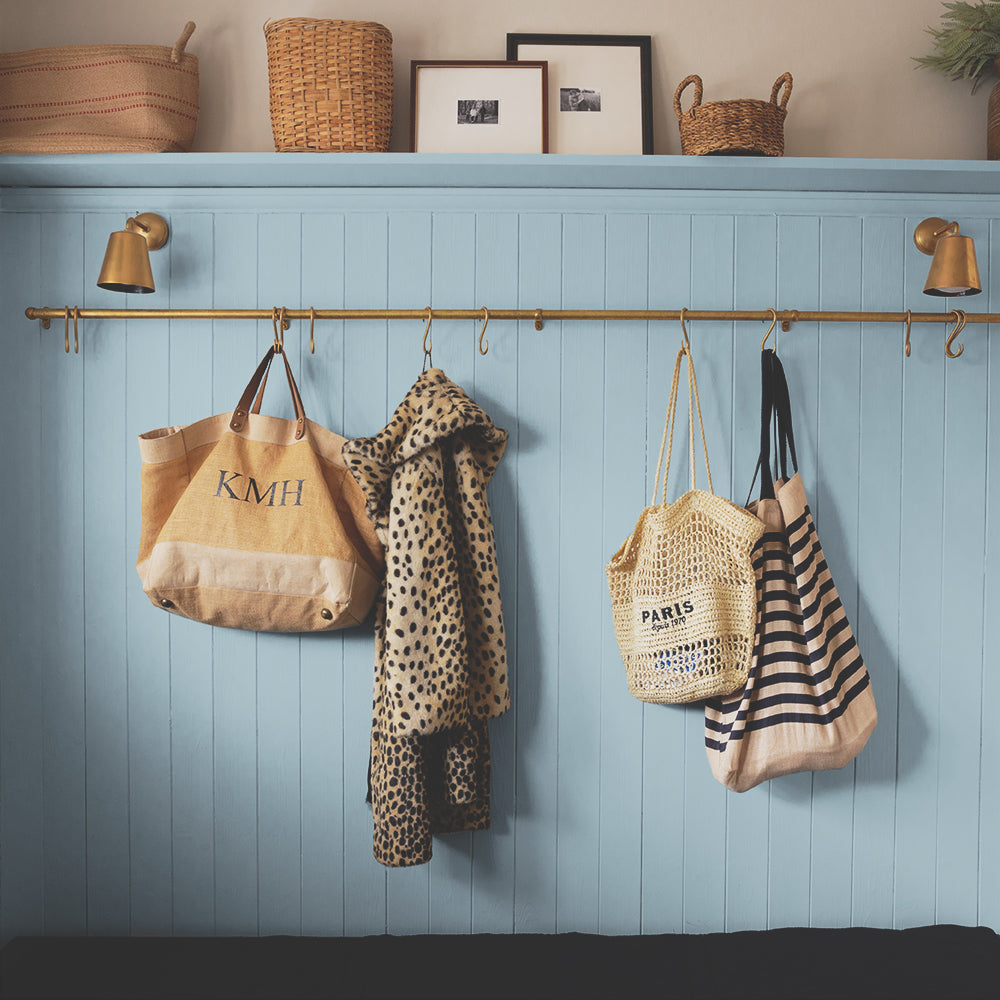 Light Grey Blue paint called Lie-In by COAT Paints the eco friendly paint company