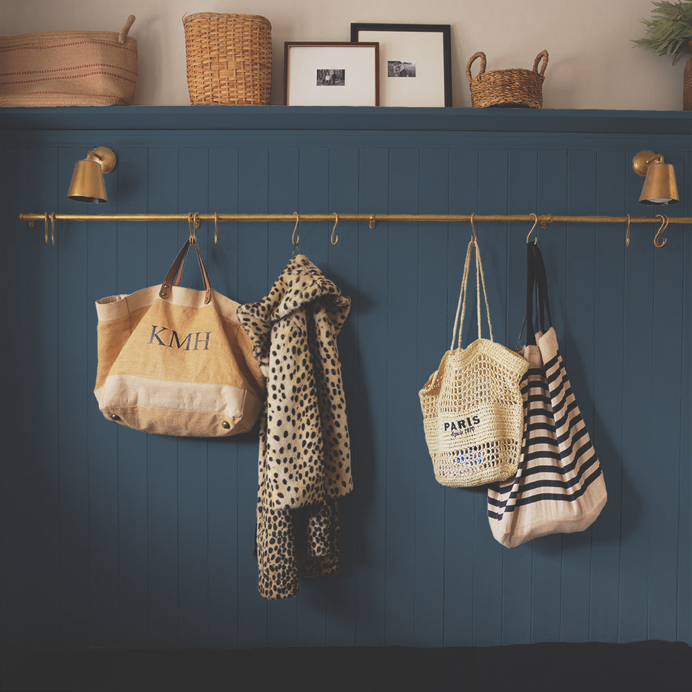 Dark Grey Blue paint called The Establishment by COAT Paints the eco friendly paint company