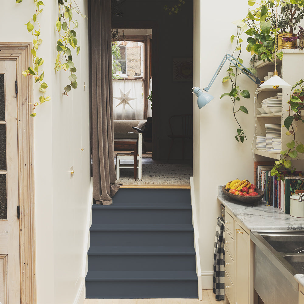Charcoal Blue paint called Dodie by COAT Paints the eco friendly paint company