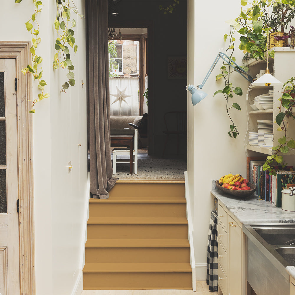 Ochre Yellow paint called Miles From Monday by COAT Paints the eco friendly paint company