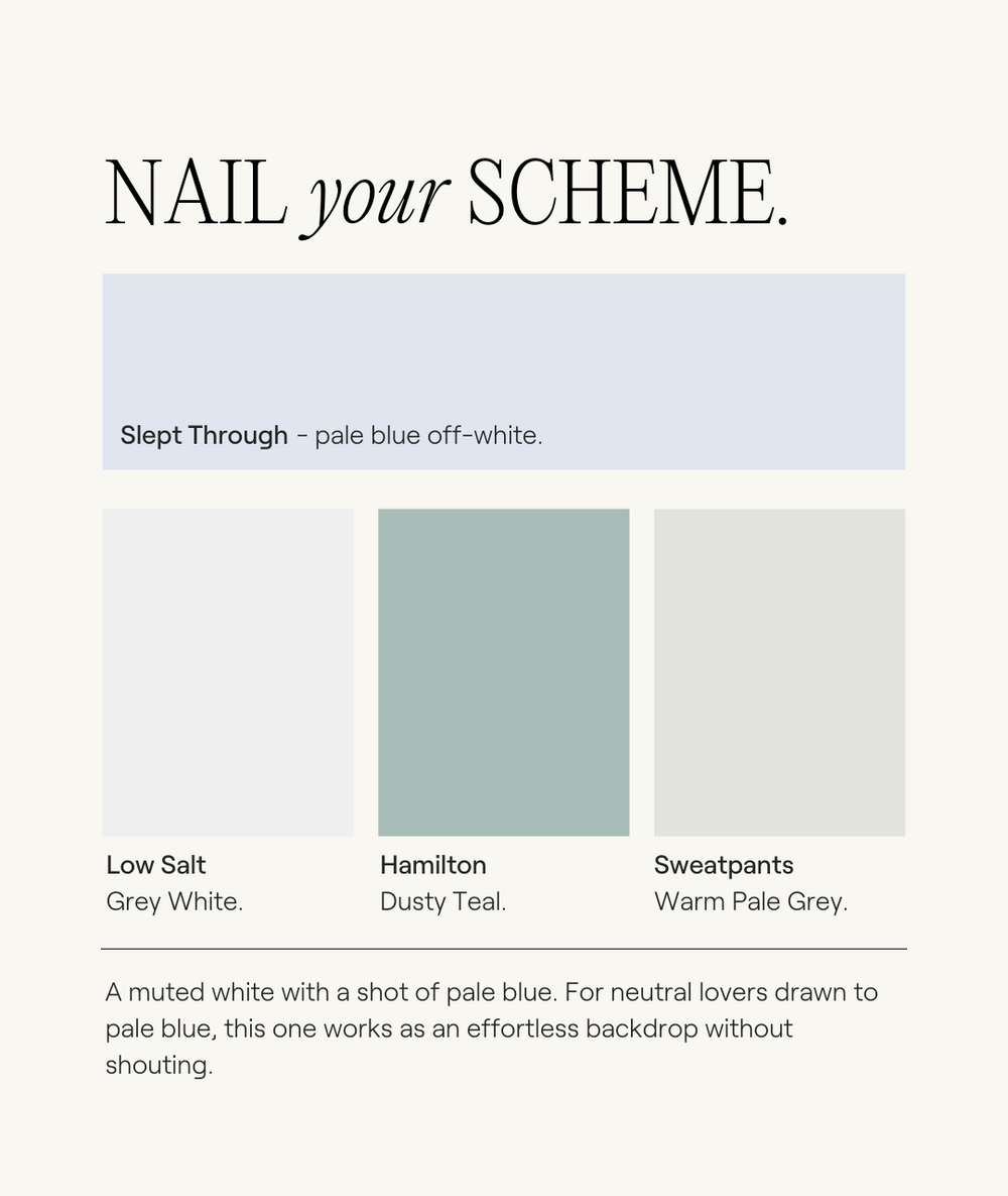 Off white blue paint outlet