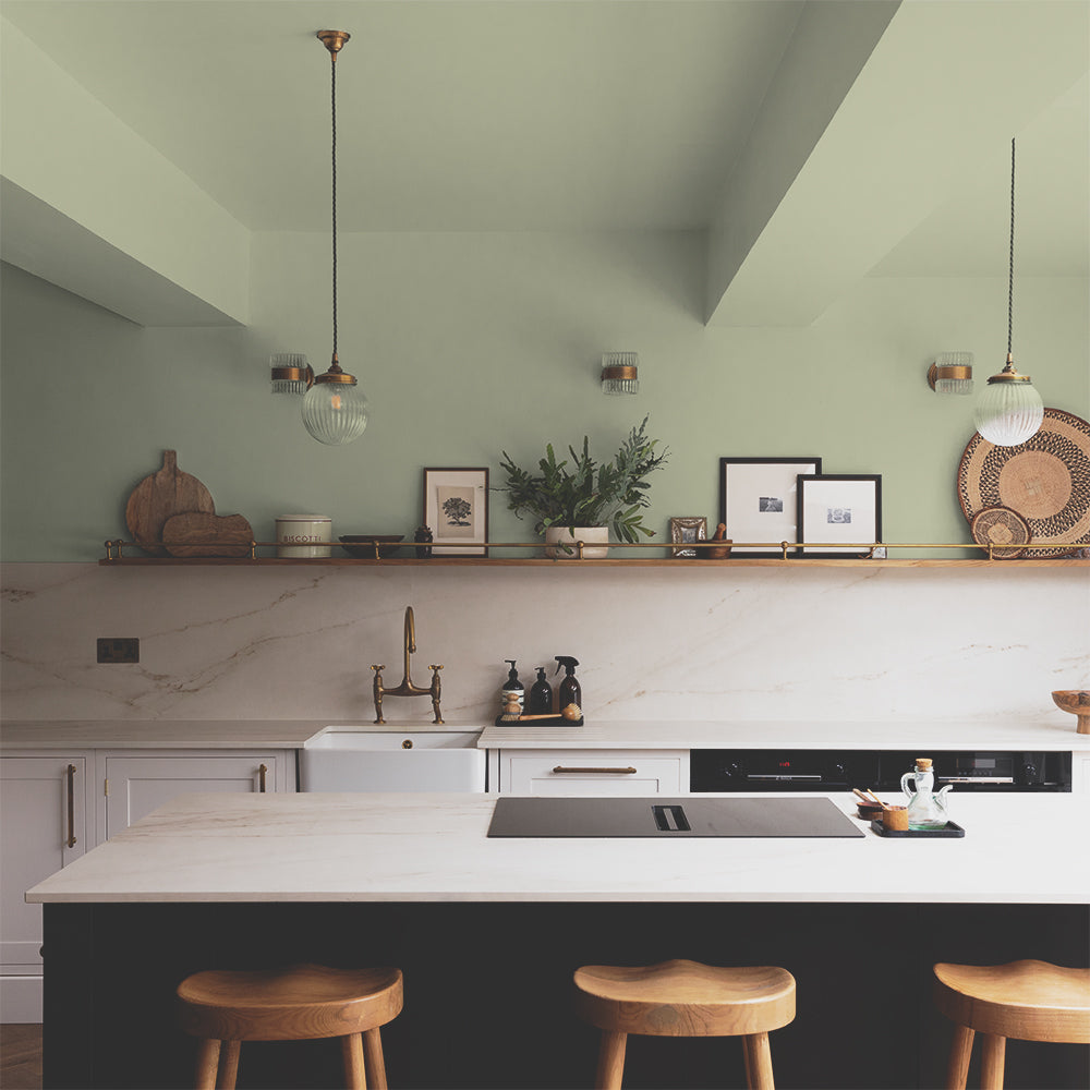 Pale Beige Green paint called Hello Vera by COAT Paints the eco friendly paint company