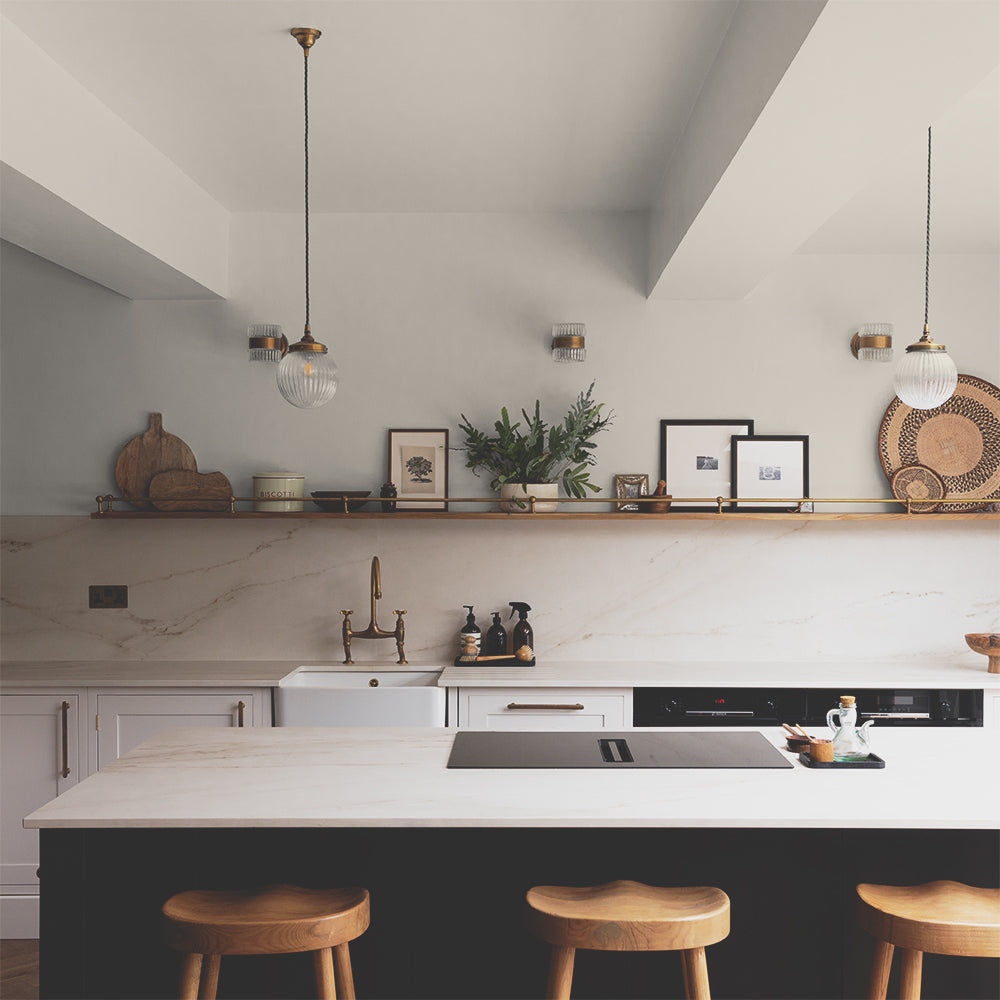 Warm Grey White paint called Just, Barely by COAT Paints the eco friendly paint company