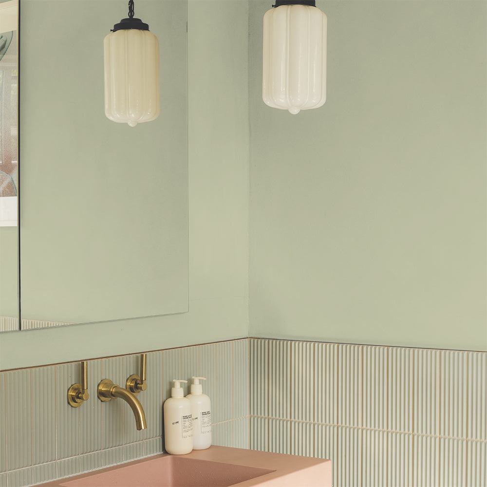 Pale Beige Green paint called Hello Vera by COAT Paints the eco friendly paint company