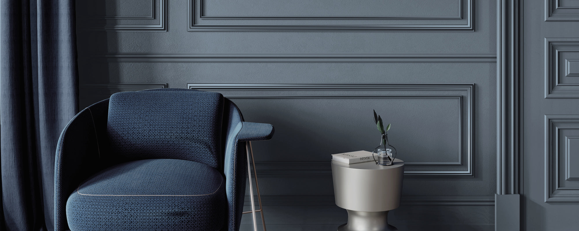 Deep Blue paint called All Inclusive by COAT Paints the eco friendly paint company