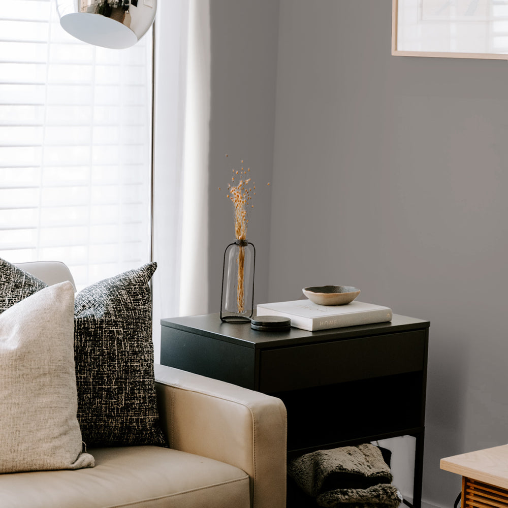 Warm Deep Grey paint called Big Timer by COAT Paints the eco friendly paint company