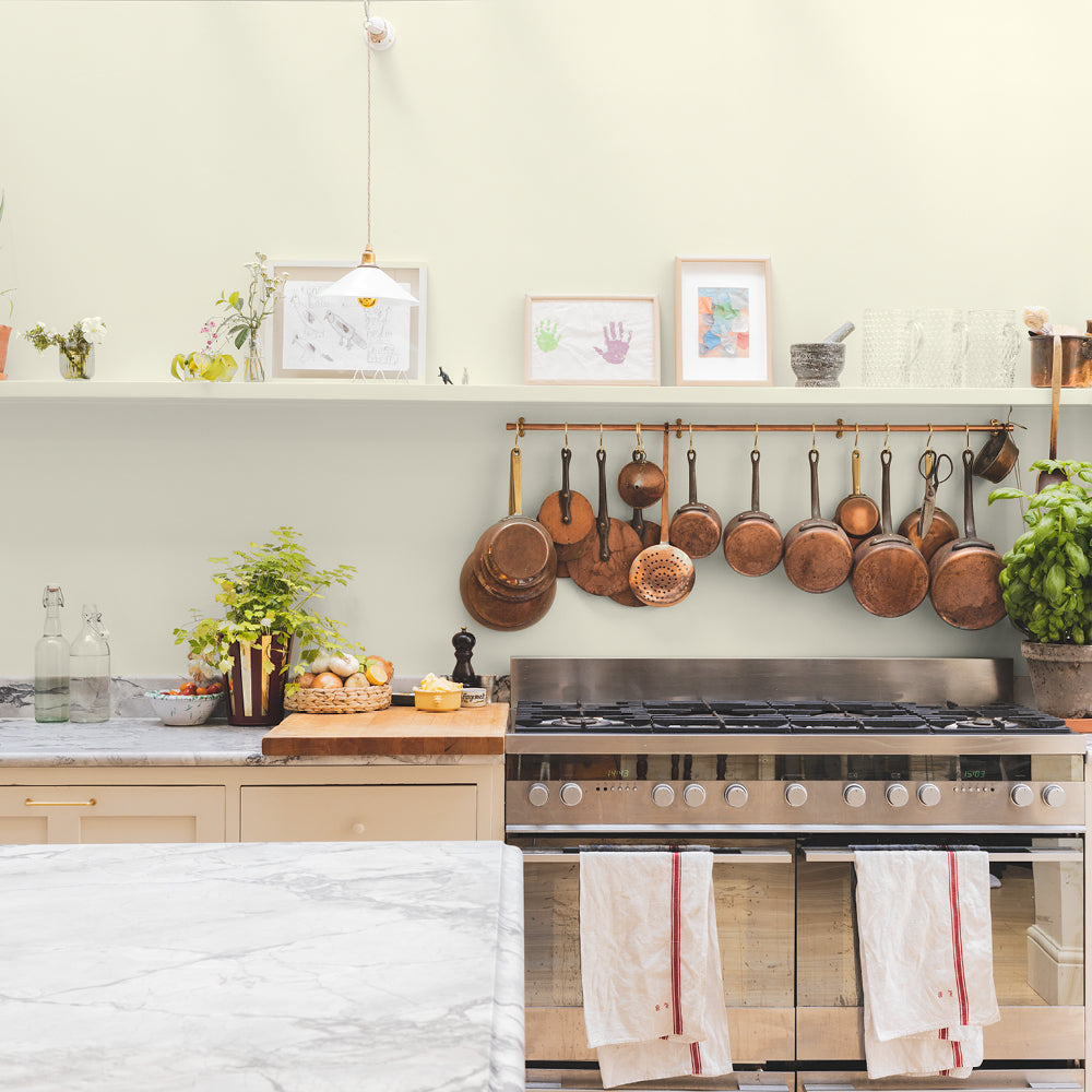 Light Green Beige paint called Bookstore by COAT Paints the eco friendly paint company