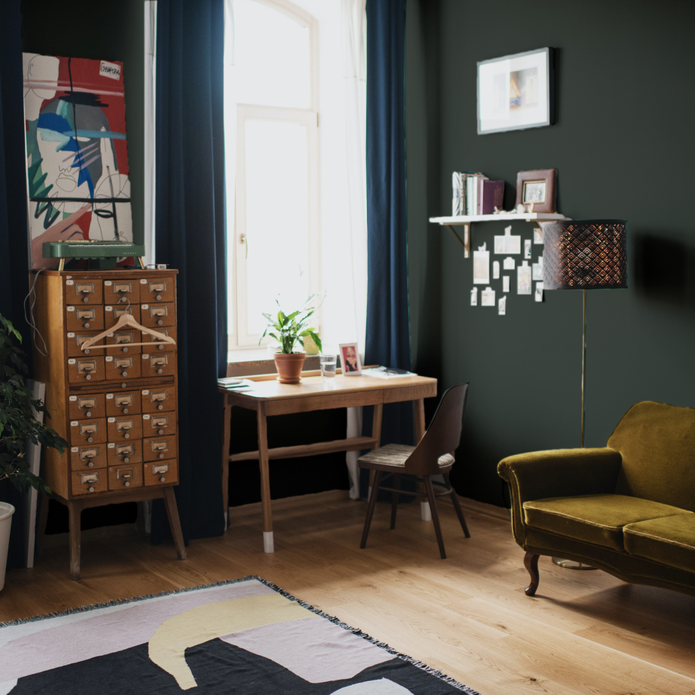 Dark Cool Green paint called Brewer by COAT Paints the eco friendly paint company