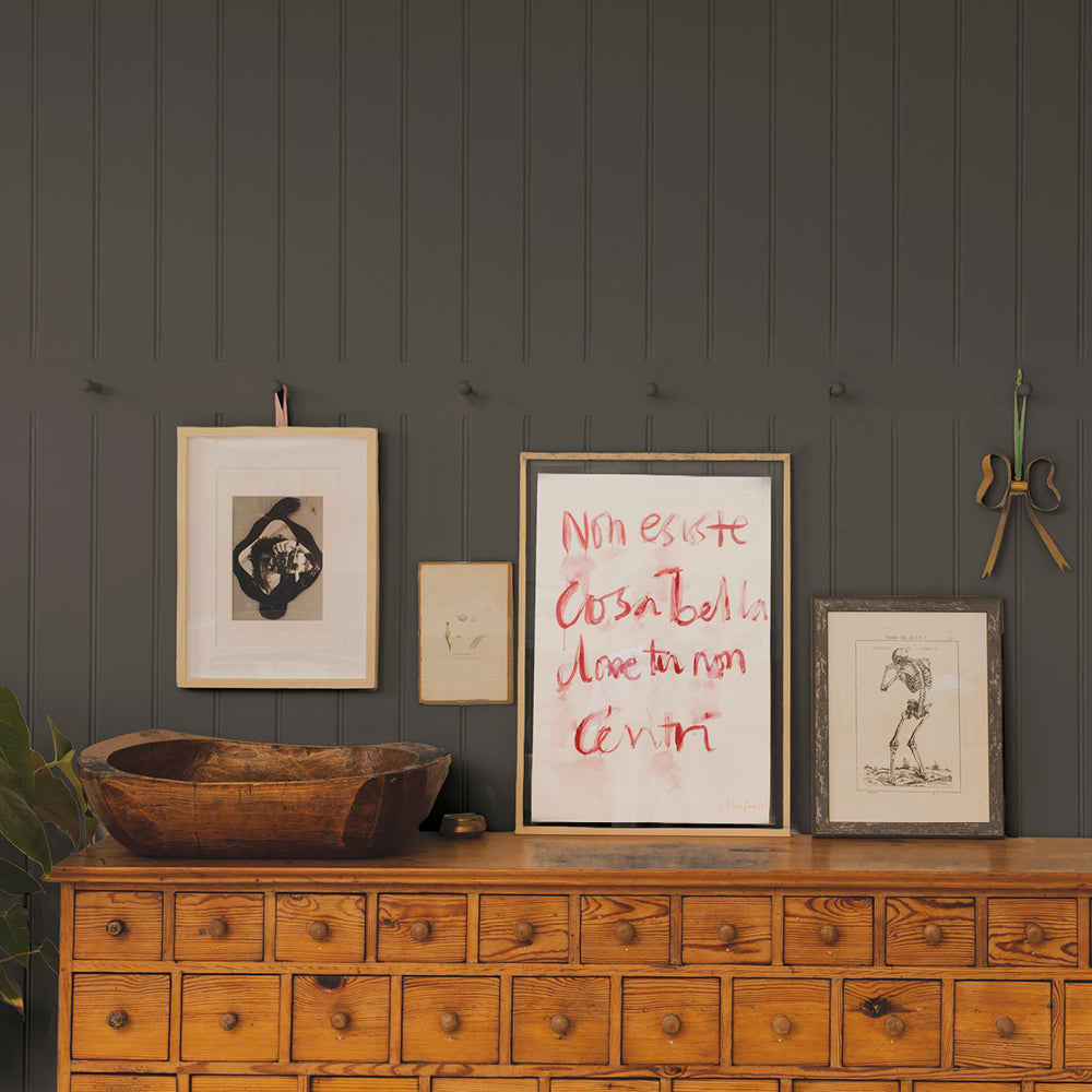 Dark Greige paint called Hardback by COAT Paints the eco friendly paint company