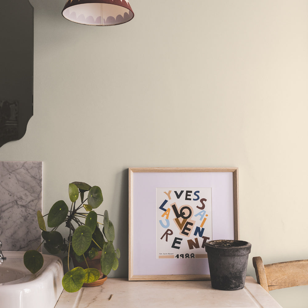 Mid Green Beige paint called Café Flore by COAT Paints the eco friendly paint company