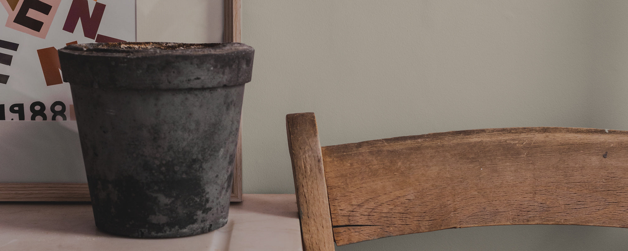 Mid Green Beige paint called Café Flore by COAT Paints the eco friendly paint company