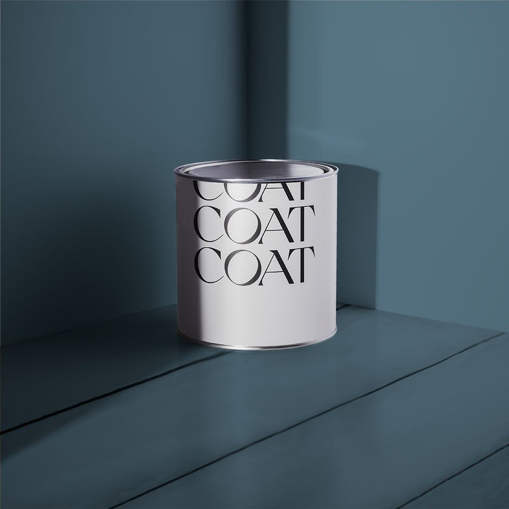 Dark Grey Blue paint called The Establishment by COAT Paints the eco friendly paint company