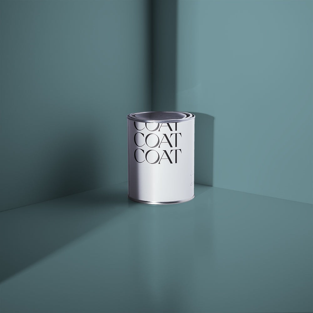 Warm Grey Teal paint called Mr. Clifton by COAT Paints the eco friendly paint company