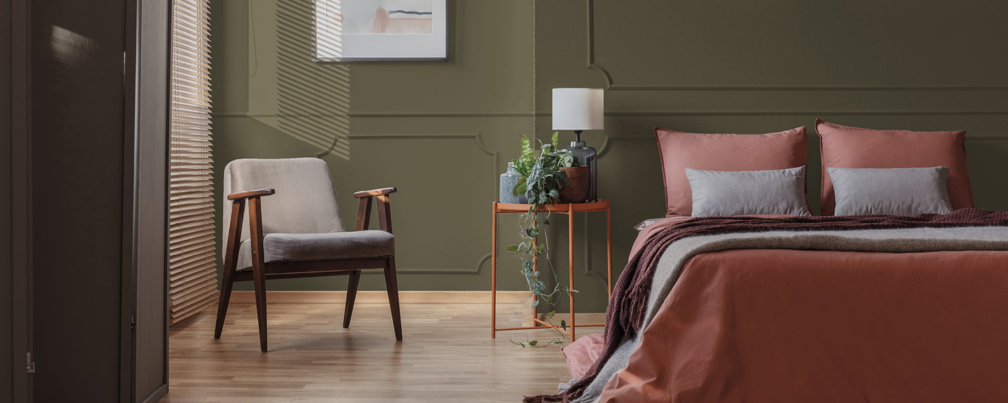 Warm Green paint called Pan by COAT Paints the eco friendly paint company