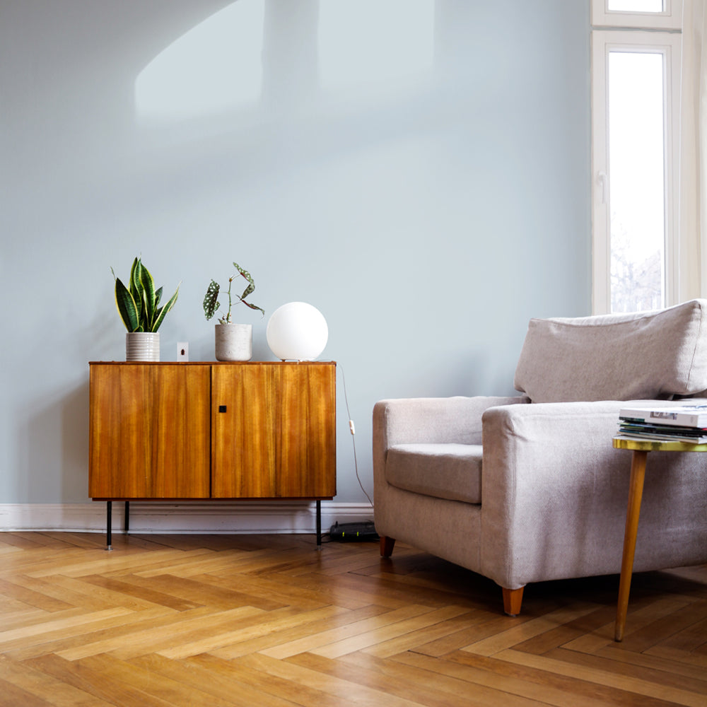 Pale Blue paint called The Good China by COAT Paints the eco friendly paint company