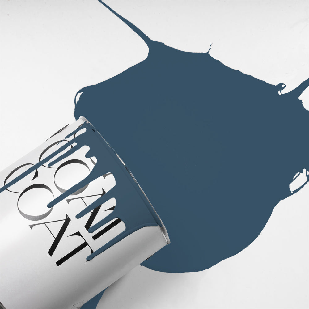 Dark Grey Blue paint called The Establishment by COAT Paints the eco friendly paint company