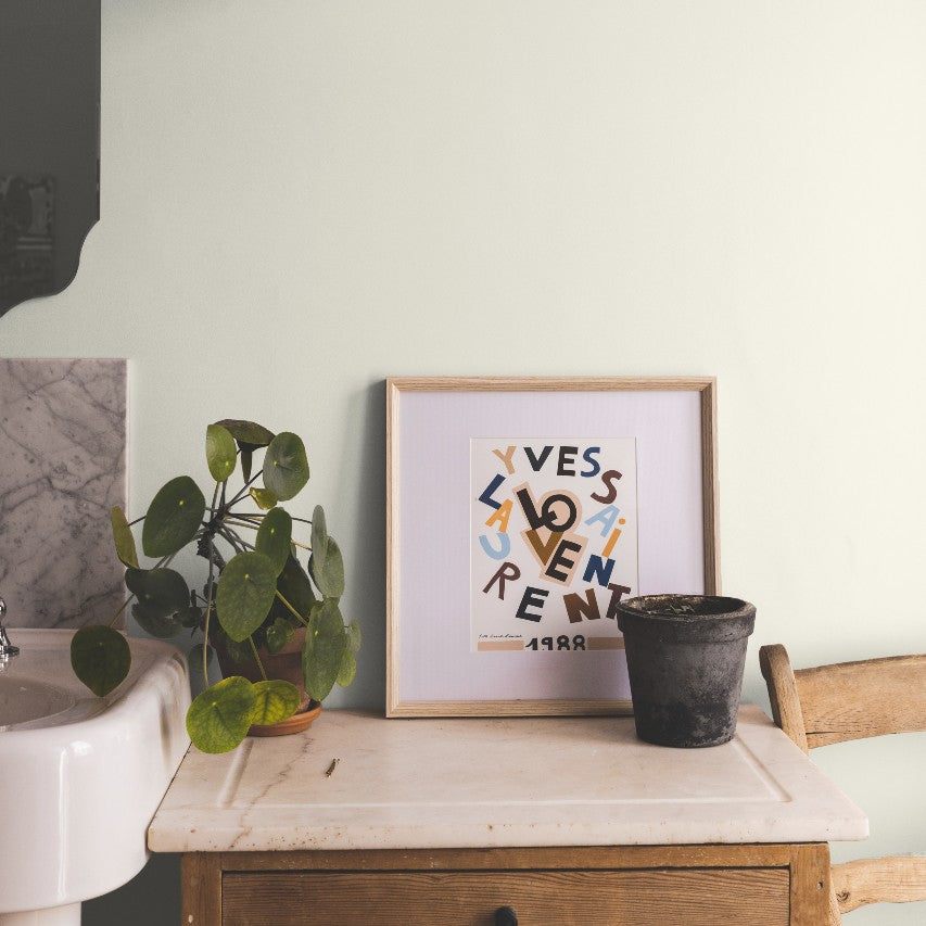 Light Green Beige paint called Bookstore by COAT Paints the eco friendly paint company